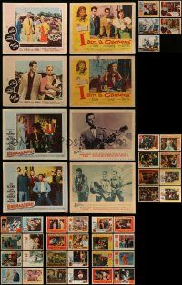 4m083 LOT OF 45 LOBBY CARDS '50s-70s great scenes from a variety of different movies!