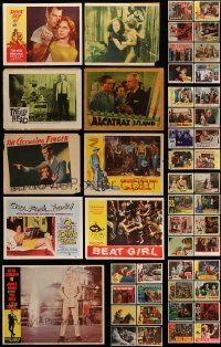 4m081 LOT OF 49 LOBBY CARDS '30s-70s great scenes from a variety of different movies!