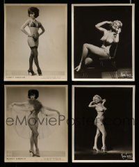 4m184 LOT OF 4 1950s BURLESQUE STRIPPER 8x10 STILLS '50s full-length sexy near-naked performers!