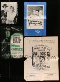 4m022 LOT OF 4 FOLDED CUT AND UNCUT PRESSBOOKS '40s-50s A Star is Born, The Dark Corner & more!