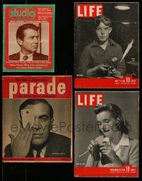 4m061 LOT OF 4 MAGAZINES '40s-70s Efrem Zimbalist Jr., gamblers beware, how to knit & more!