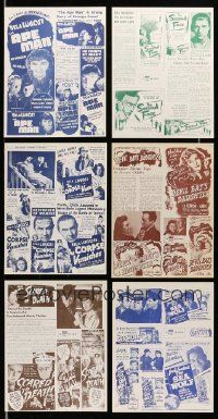 4m026 LOT OF 6 AD SHEETS '50s The Ape Man, Corpse Vanishes, Devil Bat's Daughter, Sea Wolf!