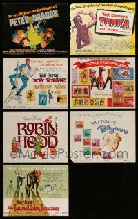 4m112 LOT OF 7 DISNEY TITLE LOBBY CARDS '70s Pete's Dragon, Pollyana, Robin Hood, & more!