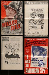 4m021 LOT OF 7 FOLDED CUT PRESSBOOKS '50s advertising images from a variety of different movies!