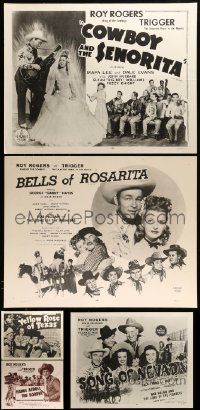 4m247 LOT OF 7 MOSTLY UNFOLDED ROY ROGERS RE-RELEASE HALF-SHEETS R54 great images from his best!