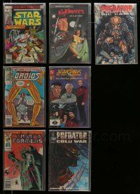 4m039 LOT OF 7 MOVIE RELATED COMIC BOOKS '70s-90s Star Wars, Star Trek, Transformers & more!