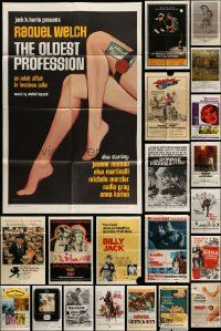 4m127 LOT OF 64 FOLDED ONE-SHEETS '50s-80s great images from a variety of different movies!