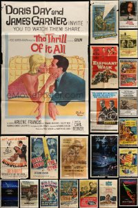4m131 LOT OF 58 FOLDED ONE-SHEETS '40s-80s great images from a variety of different movies!