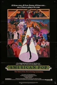 4p036 AMERICAN POP 1sh '81 cool rock & roll art by Wilson McClean & Ralph Bakshi!