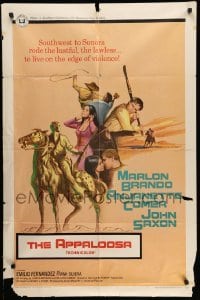 4p049 APPALOOSA 1sh '66 Marlon Brando rode the lustful & lawless to live on the edge of violence!