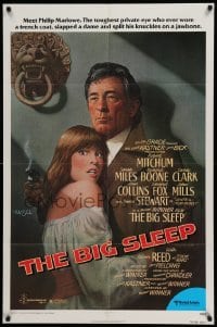 4p083 BIG SLEEP 1sh '78 art of Robert Mitchum & sexy Candy Clark by Richard Amsel!