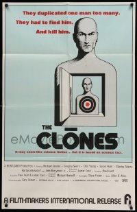 4p151 CLONES 1sh '73 Michael Greene, Gregory Sierra, they duplicated one man too many!