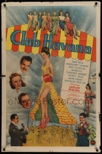 4p155 CLUB HAVANA 1sh '45 directed by Edgar Ulmer, Tom Neal, sexy senorita, cast & musicians!