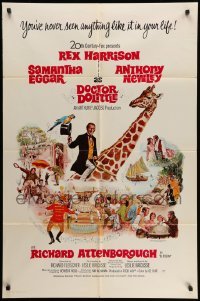 4p195 DOCTOR DOLITTLE 1sh '67 Rex Harrison speaks w/animals, directed by Richard Fleischer!