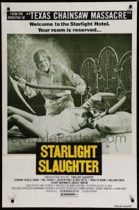 4p219 EATEN ALIVE 1sh '77 Tobe Hooper, wild image of sexy bound girl on bed, Starlight Slaughter!