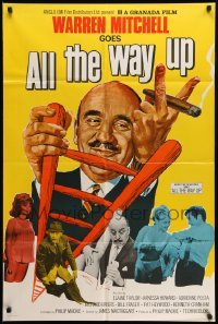 4p032 ALL THE WAY UP English 1sh '70 Warren Mitchell, Richard Briers, wacky art and images!