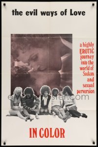 4p245 EVIL WAYS OF LOVE 1sh '72 an erotic journey into the world of Sodom and sexual perversion!