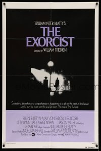 4p246 EXORCIST 1sh '74 by Linda Blair with great inscription, William Friedkin horror classic
