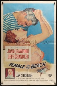 4p256 FEMALE ON THE BEACH 1sh '55 Joan Crawford, Jeff Chandler, Jan Sterling!