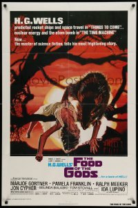 4p269 FOOD OF THE GODS 1sh '76 artwork of giant rat feasting on dead girl by Drew Struzan!