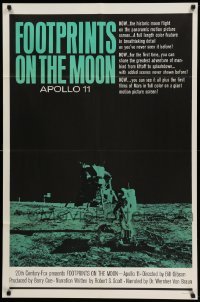 4p270 FOOTPRINTS ON THE MOON 1sh '69 the real story of Apollo 11, cool image of moon landing!