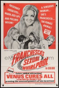 4p284 FRANCHESCA'S SEXUAL WHIRLPOOL 1sh '67 A sensuous woman, the female animal + Venus Cures All!