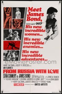 4p291 FROM RUSSIA WITH LOVE 1sh R80 art of Sean Connery as James Bond 007 w/sexy girls!