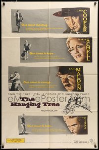 4p345 HANGING TREE 1sh '59 Gary Cooper, Maria Schell & Karl Malden, from the prize novel!
