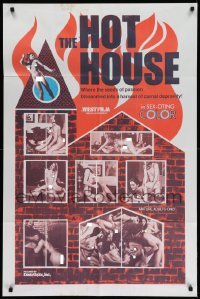 4p380 HOT HOUSE 1sh '70 Laura Cannon, Mort Humphrey, Jenny Masters, erotic images!