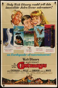4p393 IN SEARCH OF THE CASTAWAYS 1sh '62 Jules Verne, Hayley Mills in an avalanche of adventure!