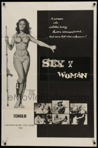 4p491 LOVE IS A WOMAN 1sh '66 Frederic Goode's Death is a Woman, sexy Patsy Anne Noble w/spear gun