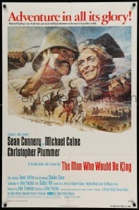 4p523 MAN WHO WOULD BE KING 1sh '75 art of Sean Connery & Michael Caine by Tom Jung!