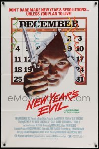 4p579 NEW YEAR'S EVIL 1sh '80 holiday horror, a celebration of the macabre!