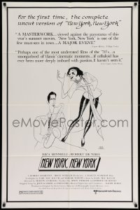 4p580 NEW YORK NEW YORK 1sh R80s Al Hirschfeld art of Robert De Niro & Liza Minnelli!