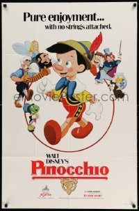 4p657 PINOCCHIO 1sh R84 Disney classic cartoon about a wooden boy who wants to be real!