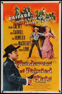 4p663 PLUNDERERS OF PAINTED FLATS 1sh '59 Corinne Calvet & John Carroll in western action!