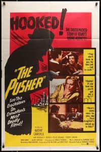 4p690 PUSHER 1sh '59 Harold Robbins early drug movie, Daddy, if you love me you'll get me a fix!