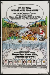 4p694 RACE FOR YOUR LIFE CHARLIE BROWN 1sh '77 Charles M. Schulz, art of Snoopy & Peanuts gang!