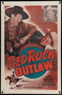 4p708 RED ROCK OUTLAW 1sh '50 great cowboy western images of Bob Gilbert, Ione Nixon!