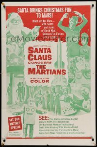 4p754 SANTA CLAUS CONQUERS THE MARTIANS 1sh '64 wacky fantasy, aliens, robots, Santa & Pia Zadora!