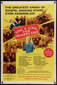 4p794 SING A SONG FOR HEAVEN'S SAKE 1sh '66 greatest array of gospel singing stars ever assembled!