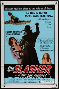 4p807 SLASHER 1sh '74 Farley Granger is the sex maniac who kills only beautiful women!