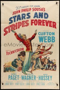 4p842 STARS & STRIPES FOREVER 1sh '53 Clifton Webb as band leader & composer John Philip Sousa!