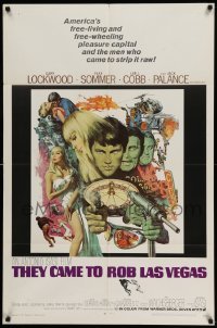 4p888 THEY CAME TO ROB LAS VEGAS 1sh '68 Gary Lockwood, cool McCarthy art including roulette wheel
