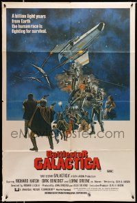 4r234 BATTLESTAR GALACTICA Aust 1sh '78 great sci-fi montage art by Robert Tanenbaum!