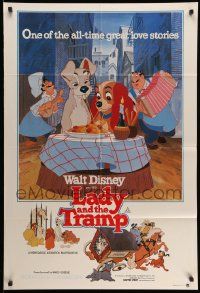 4r253 LADY & THE TRAMP Aust 1sh R80 Walt Disney classic cartoon, best spaghetti scene image!