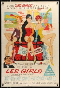 4r254 LES GIRLS Aust 1sh '57 Fernie art of Gene Kelly + sexy Mitzi Gaynor, Kay Kendall & Taina Elg!