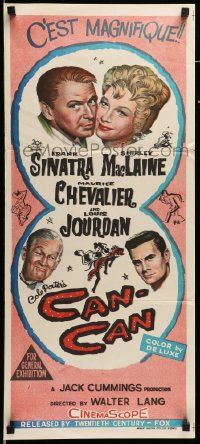 4r281 CAN-CAN Aust daybill '60 Frank Sinatra, Shirley MacLaine, Maurice Chevalier & Louis Jourdan