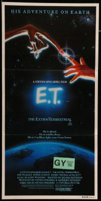 4r307 E.T. THE EXTRA TERRESTRIAL Aust daybill '82 Steven Spielberg classic, John Alvin art!