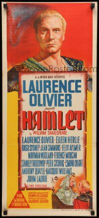 4r329 HAMLET Aust daybill '49 Laurence Olivier in Shakespeare classic, Best Picture winner!